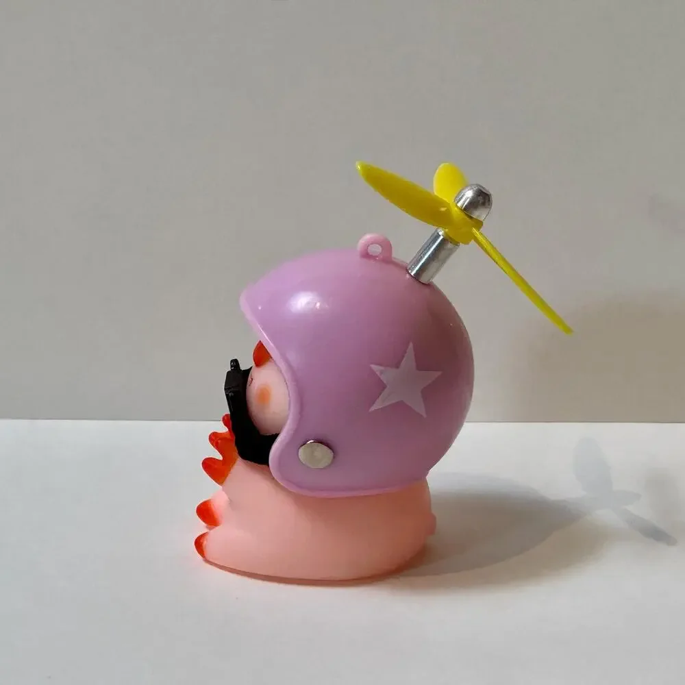 Pink Rubber Pig With Pink Helmet And Propeller - Jeep -